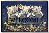 Piglet doormat, Holstein Door Mat, Welcome door-mat, pigs, cows