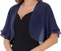 Blue Chiffon Bolero Shrug Cardigan Size Medium
