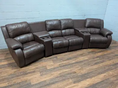 Leather reclining sectional. FREE DELIVERY , View more