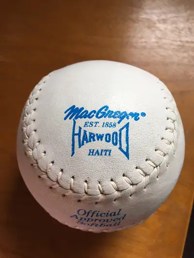 Box of 12 new vintage softballs by well known manufacturer (MacGregor). They are leather wrapped (pr...