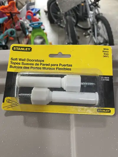 STANLEY 81-9059 2 PACK WHITE SOFT PLASTIC DOOR STOPS , View more