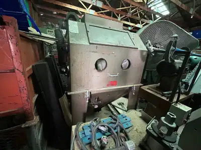 Sand blast cabinet, Trinco 40” x 42” x 30” with dust collector,, View more