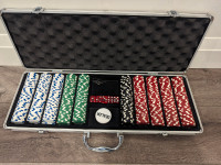 500 Piece Poker Chip Set with locking Case & Dice