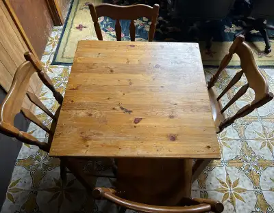 Solid Wood Dining Table and Chairs, View more