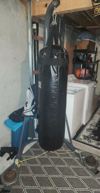 Heavy Bag + Stand + Gloves + Weights to hold stand down