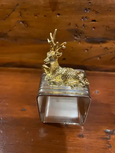 Set of 12 Silverplate Reindeer Napkin Rings, View more