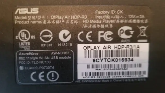 ASUS O!Play Air HDP-R3/1A - Wireless N TV HD Media Player in General Electronics in Ottawa - Image 8