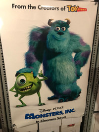 Monsters Inc. original double sided 27x40 theatrical poster