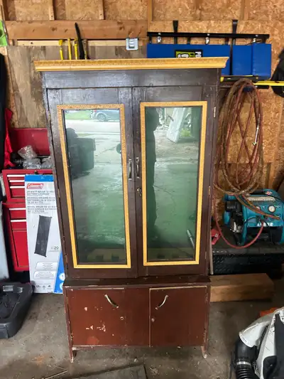 Vintage Wooden Curio Cabinet, View more