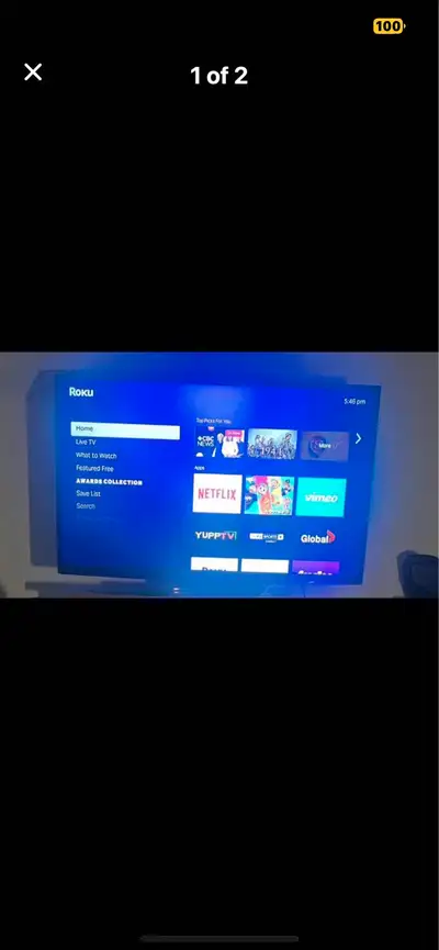 55 inch tv Works perfectly Comes with its remote This isn’t a smart or roku tv