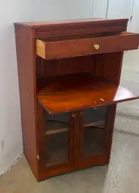 A multipurpose antique desk/cabinet/drawer/storage, as is