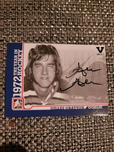 Hockey Card Vintage Gilles Gratton ITG autograph card, View more