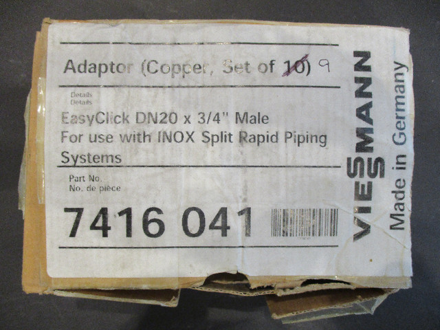 Viessmann 7416 041 EasyClick DN20 x 3/4" Male for use with INOX. in Heating, Cooling & Air in Calgary - Image 2