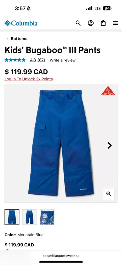 Columbia snow pants, View more