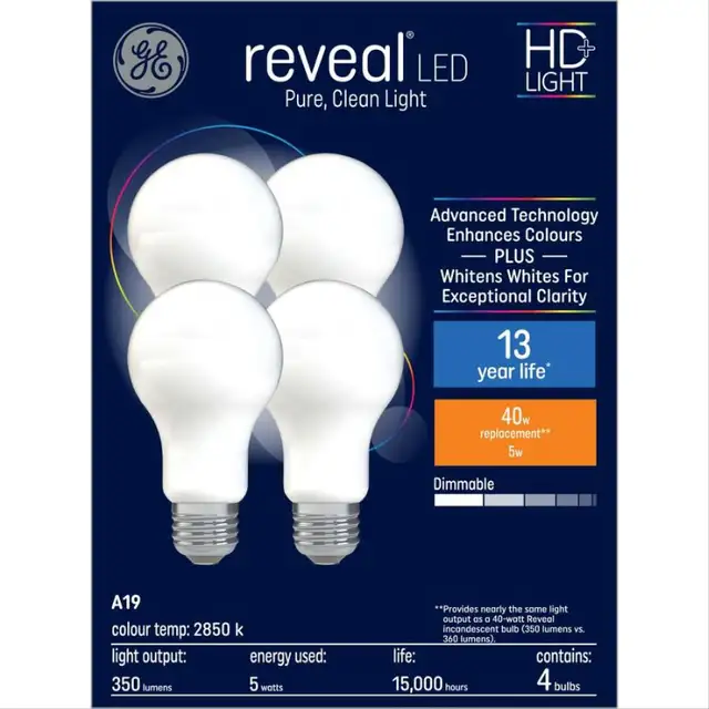 LED- A19 Light Bulbs (4-Pack) in Indoor Lighting & Fans in Windsor Region - Image 2
