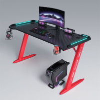 High-Performance Carbon Fiber Gaming Desk with Cool RGB Lighting