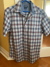 Men's 100% cotton short sleeved shirt size medium by Haggar