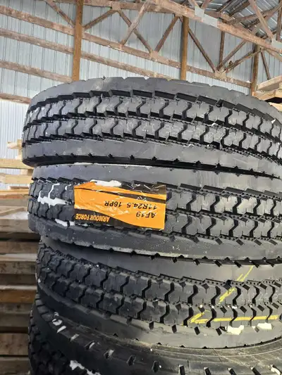 I have a selection of tires and rims available, perfect for heavy trucks and trailers, in various si...