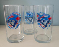 Trio of Toronto Blue Jays vintage juice small glasses
