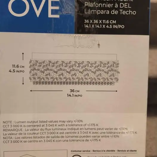 LED Flush Mount Chandelier with Chrome Crystal Accents, 14" Dimm in Indoor Lighting & Fans in Kitchener / Waterloo - Image 3