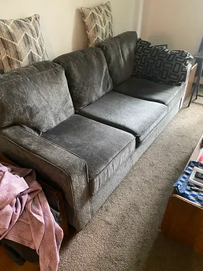Grey Fabric Three-Seater Couch, View more