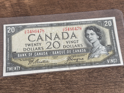 $20,00 Canadian  1954 series Devils Face Banknote, View more