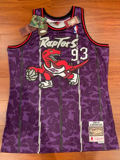 Bape A Bathing Ape x Raptors Mitchell & Ness Jersey - Size Large, View more