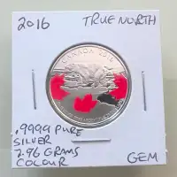 2016 Canada 'True North' Pure .9999 Silver Proof Colour $25 Coin