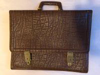 Vintage 70s Elephant Leather Briefcase 