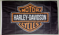 Harley Davidson Flag w/header and brass Grommets, 3' x 5' , New