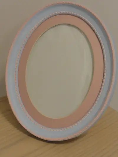 OVAL BABY PICTURE FRAME - BLUE / PINK - FRAME SIZE 11'' x 9.5', View more