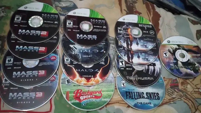x9 Jeux video Xbox 360 Video Games Halo Mass Effect Battlefield in Other in City of Montréal - Image 2