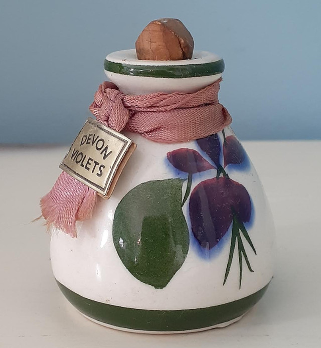 Vintage Torquay Pottery Devon Violets Miniature Perfume Bottle in Arts & Collectibles in Markham / York Region