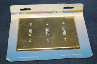 Traditional Brass Triple Toggle Wall Plate $3