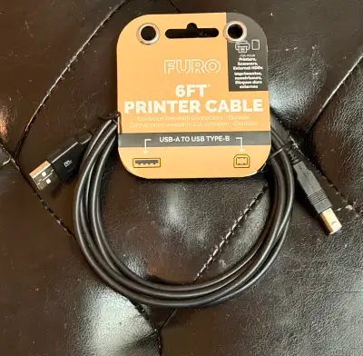 New/Unopened Furo 6FT Printer Cable!, View more