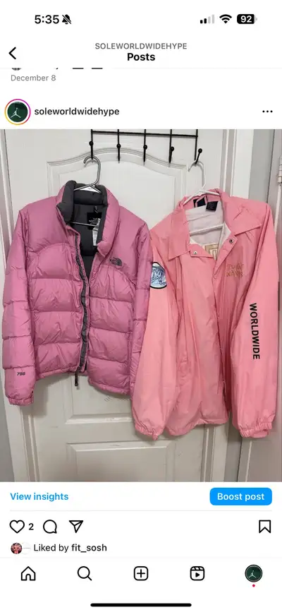 The North face jacket Pink L $180, View more