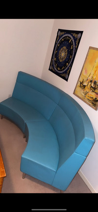 Turqoise Leather Sofa 