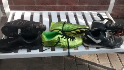 $24 each: Brown/Black Timberland, size 9. Rawlings Neon Green soccer shoe, size 8. SOLD-Brooks 2Qw-k...