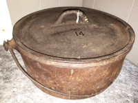 Cast Iron Pot #4 with lid 14 inches