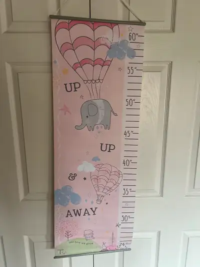 Pink Up, Up and Away baby growth chart by Baby Cakes New in Package Pickup in Dundas close to Hamilt...