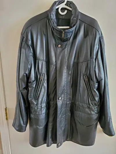 Vintage Men's Lined Leather Jacket - XL, View more