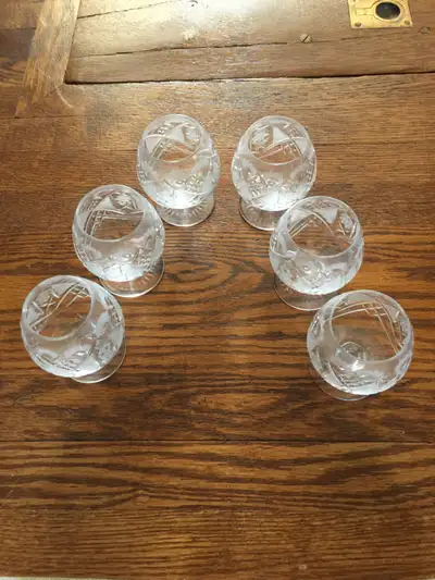 CRYSTAL WINE DRINK GLASSES Vintage European Beautiful, View more