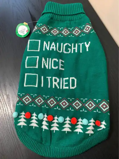 New Extra Large Dog Christmas Sweater - near whyte/105 str, View more