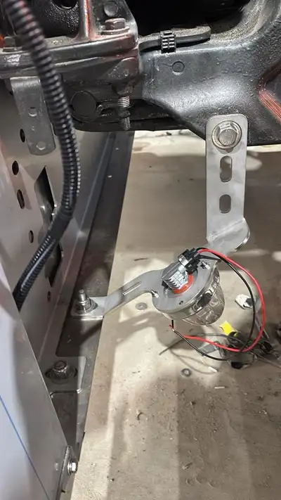 Bumper support bracket for Peterbilt 389 and to mount water melon light for underglow. Light not inc...