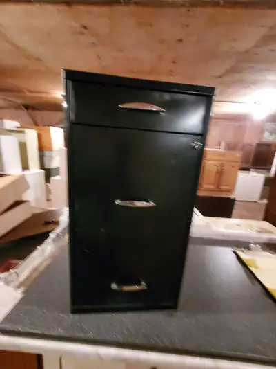 Black filling  cabinet 141/4 wide x 17 1/8 high x 18 deep smoke