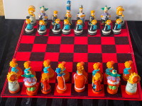 CHESS, CHESS SET, COLLECTIBLE, THE SIMPSONS, FELT OVERLAY CHESS