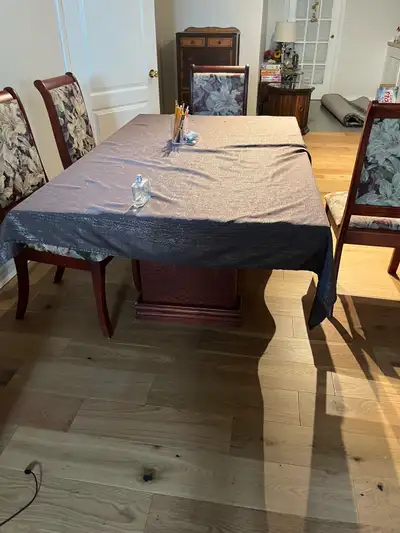 Free Hard wood Dining table with 2 leaves ( chairs not included), View more