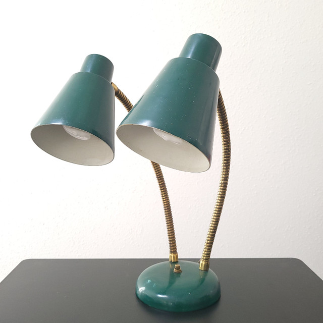 VINTAGE DOUBLE GOOSENECK DESK LAMP in Indoor Lighting & Fans in City of Toronto