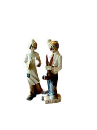  Two VTG TENGRA Clown Figurines, Porcelain, made in Spain. 