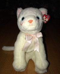 Vintage 1999 White Plush Kitty Cat Flip Beanie Baby 11 inch